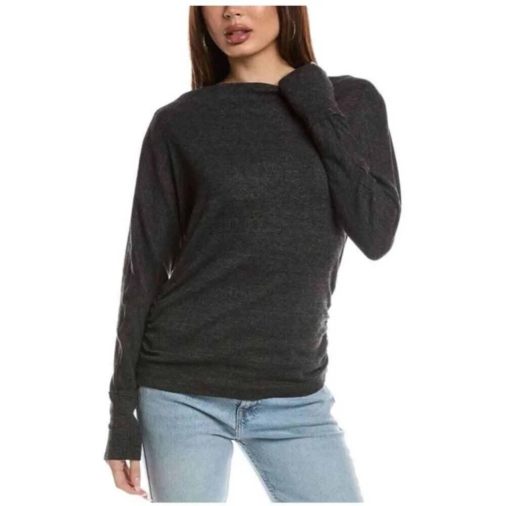 ✨Michael Stars Shimmer Asymmetric Long Sleeve Mock Neck Sz OS Top✨
